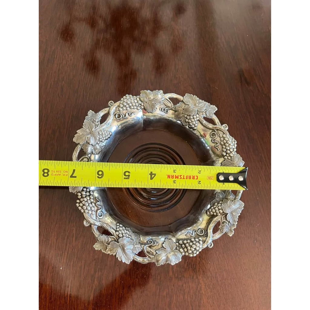 Silver & Wood Wine Bottle Coaster