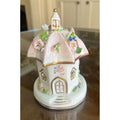 Vintage Staffordshire-Style Porcelain Cottage Pastille Burner with Applied Flowers