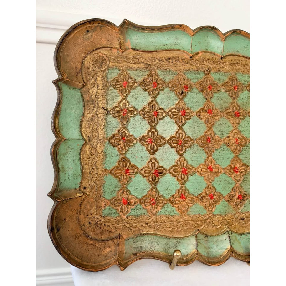 Vintage Italian Florentine Giltwood Style 9 x 11.5 inch Tray