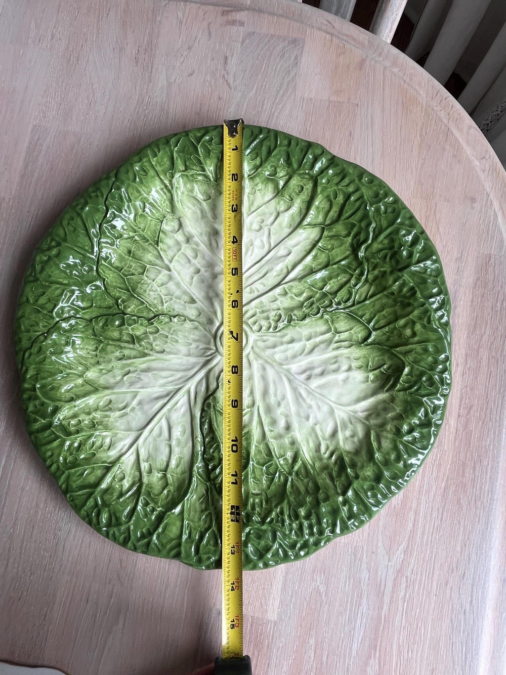 Vintage Green Cabbage Leaf Platter