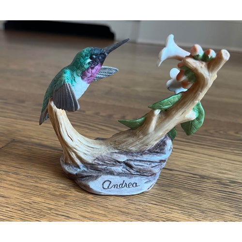 Andrea Hummingbird Figurine with Flowers