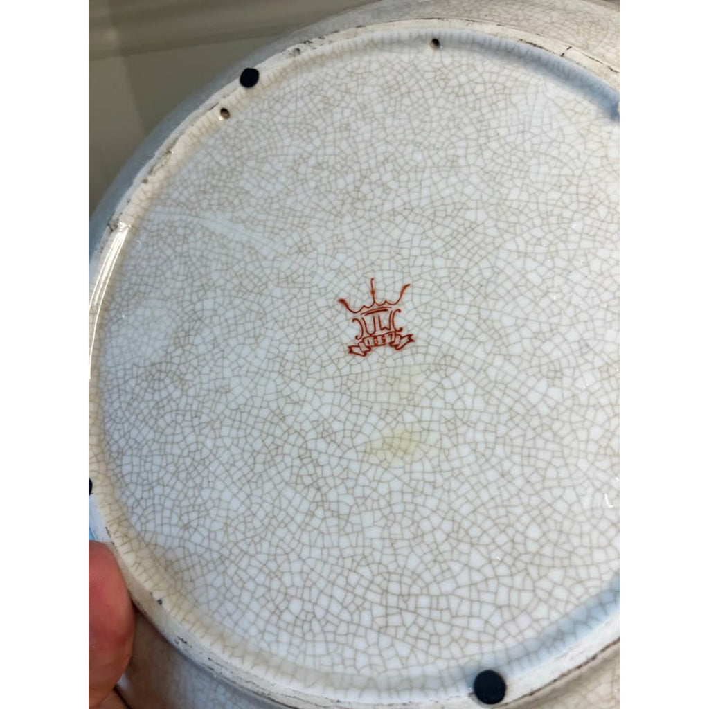 Pair Vintage United Wilson JUWC Chinoiserie Scenic Porcelain Plates