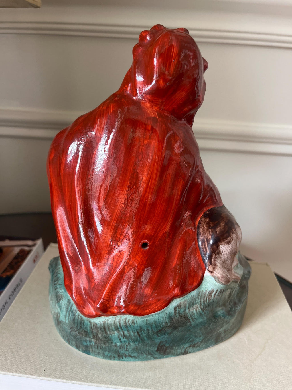 Vintage Staffordshire Style Little Red Riding Hood Ceramic Figurine