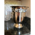 SILVER FINISH METAL WITH MOTHER OF PEARL INLAY CHAMPAGNE ICE BUCKET