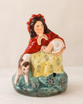 Vintage Staffordshire Style Little Red Riding Hood Ceramic Figurine