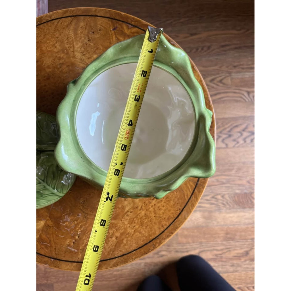 Precious Vintage Holland Mold Green Cabbage Covered Serving Bowl