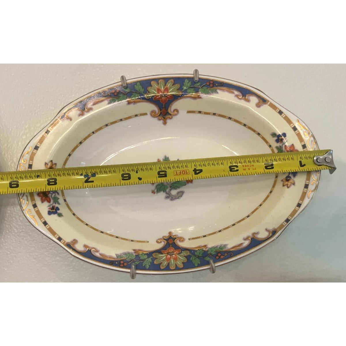 Antique W. H. Grindley & Co. Ltd. England Ivory Oval Floral Serving Dish