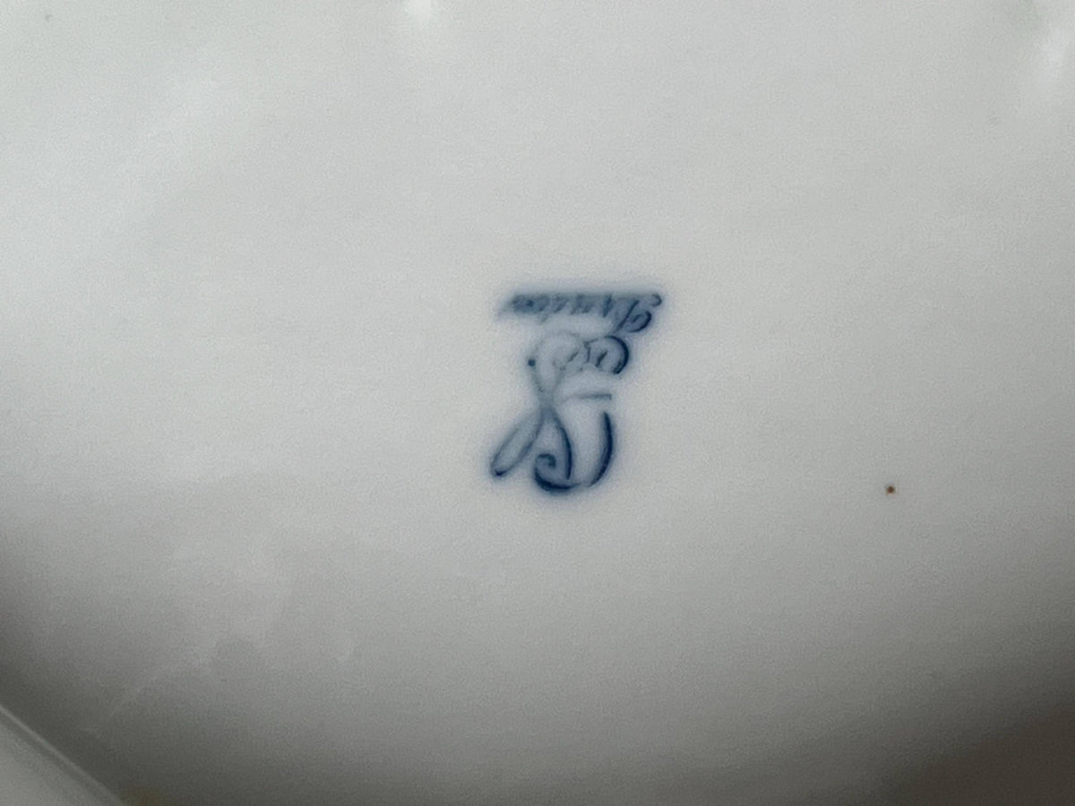 Antique Carl Thieme Dresden Porcelain Reticulated Compote Footed Bowl
